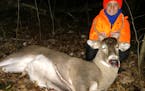 Ten-year-old Evan Pommier, hunting just north of the Twin Cities, shot his first deer last week, a 4-point-buck, while afield with hs father. Youth as