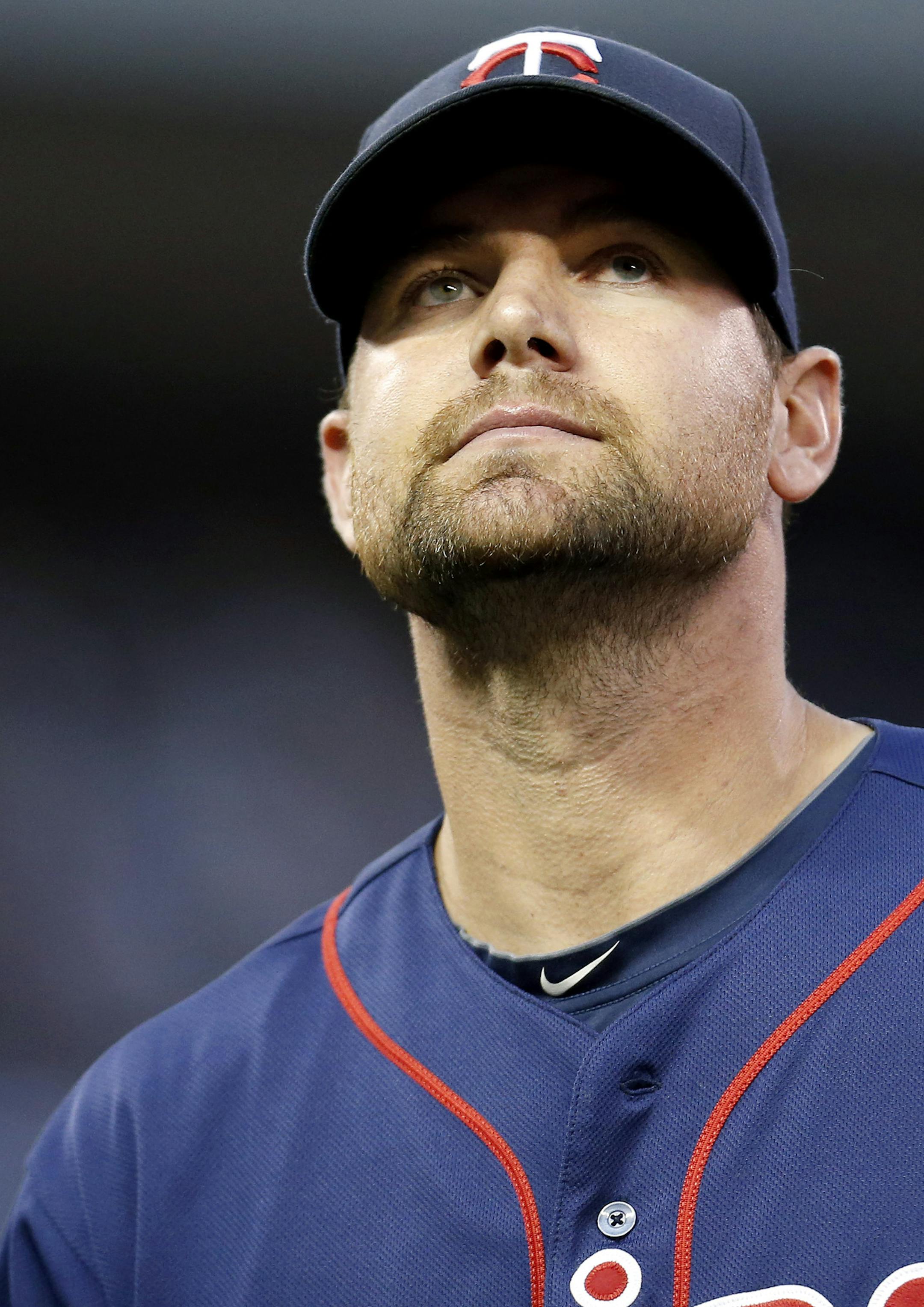 Minnesota Twins starting pitcher Mike Pelfrey (37) walked back to the dugout in the sixth inning. ] CARLOS GONZALEZ cgonzalez@startribune.com June 18, 2013, Minneapolis, Minn., Target Field, MLB, Minnesota Twins vs. Chicago White Sox