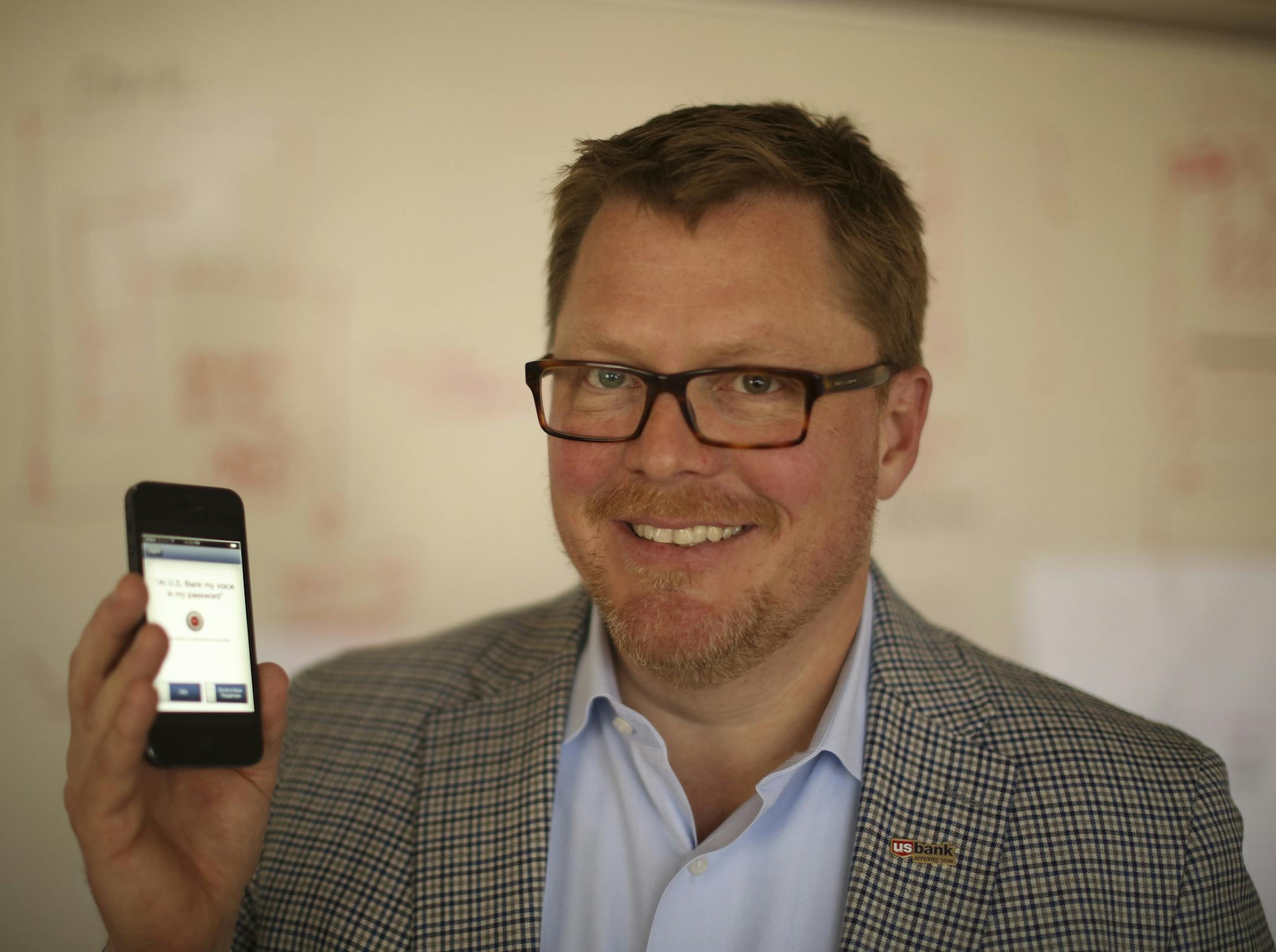 Dominic Venturo in the US Bank's "innovation lab" at their Minneapolis headquarters Thursday afternoon. ] JEFF WHEELER ‚Ä¢ jeff.wheeler@startribune.com Dominic Venturo is leading US Bank's effort to use voice recognition in lieu of a password for the bank's mobile apps. He was photographed in the "innovation lab" at the US Bank headquarters in downtown Minneapolis Thursday afternoon, May 29, 2014.