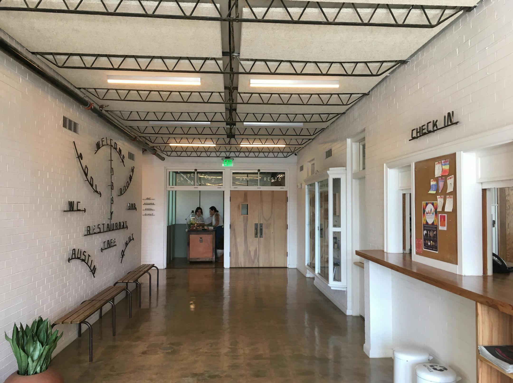 The 98-room Carpenter Hotel was built around a 1930s-era carpenters union hall near Zilker Park on the edge of downtown Austin. (Chris Riemenschneider/Star Tribune)