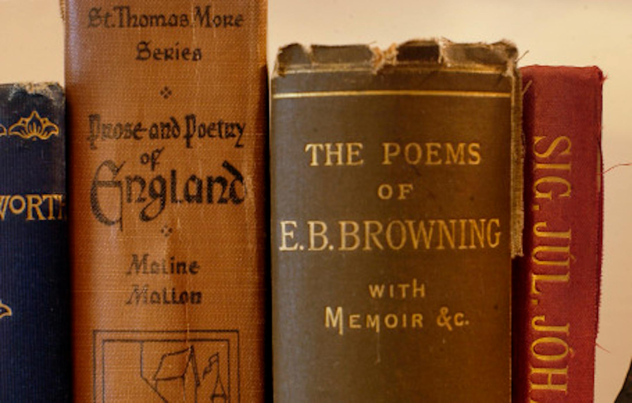 SUNDAY_09/07/03_Stillwater - - - - - On the bookshelf              in the Elizabeth Barrett Browning room at the Rivertown Inn in Stillwater.