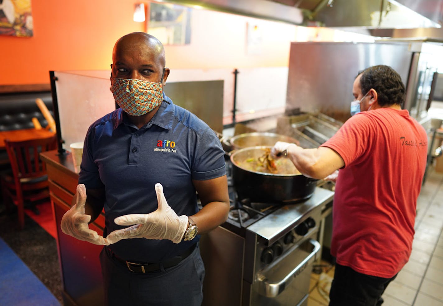 Afro Deli owner Abdirahman Kahin prepared for a June 1 reopening. Kahin landed a $240,000 SBA-guaranteed "payroll protection" loan and also struck a deal with Metro Meals on Wheels to provide 1,200 meals daily, mostly to elderly East African immigrants, for $6 a meal.