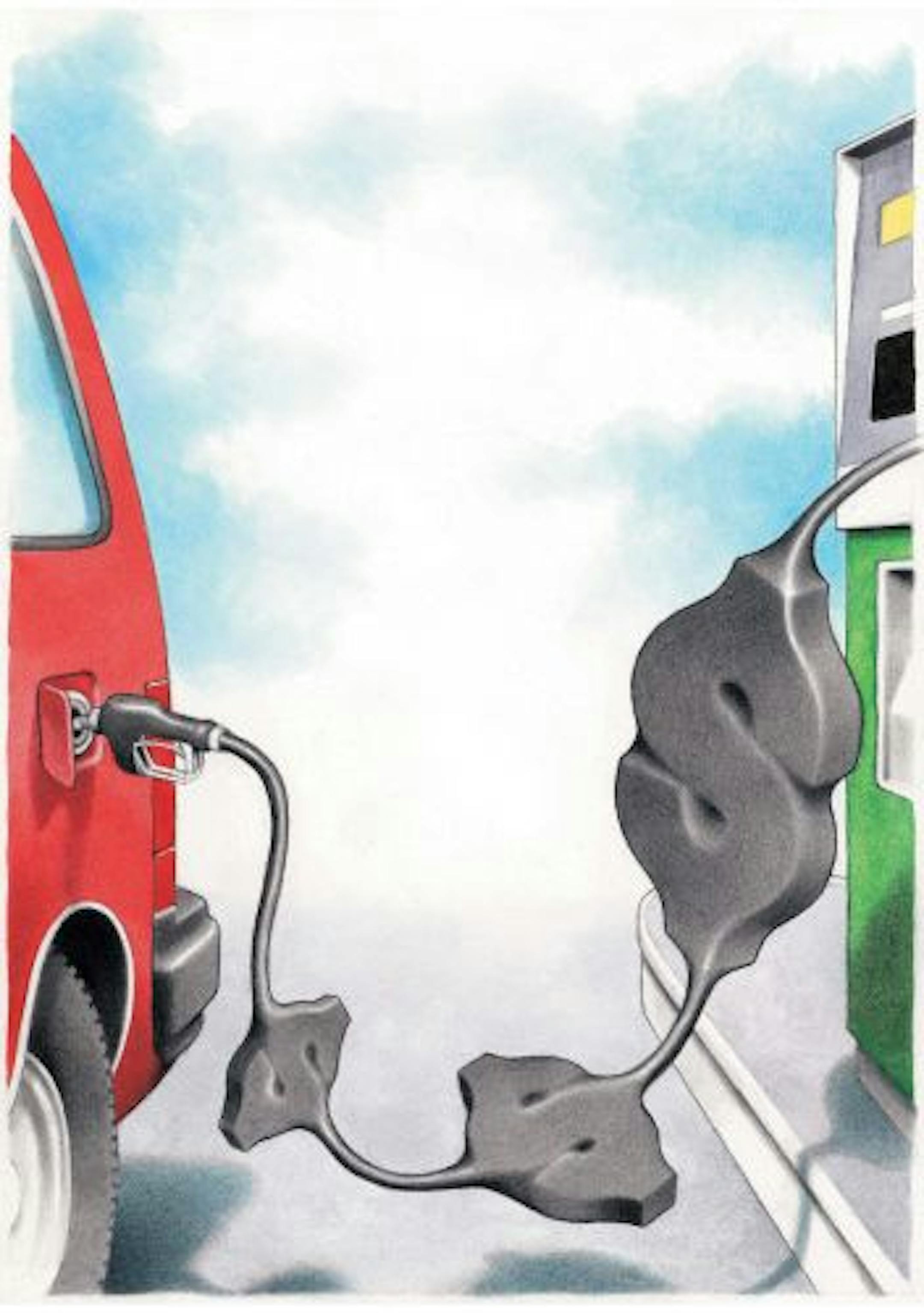Doug Griswold color illustration of big dollar signs chugging through a gas pump to a car. <p> KEYWORDS: gas price pump gasoline cost krtbusiness business krtenergy energy krtnational national krtauto auto automobile car krtnamer north america krtusbusiness u.s. us united states krt llustration ilustracion grabado negocios gasolina distribuidor surtidor precio sj contributor coddington griswold 2005 krt2005 krtransportation transportation fuel
