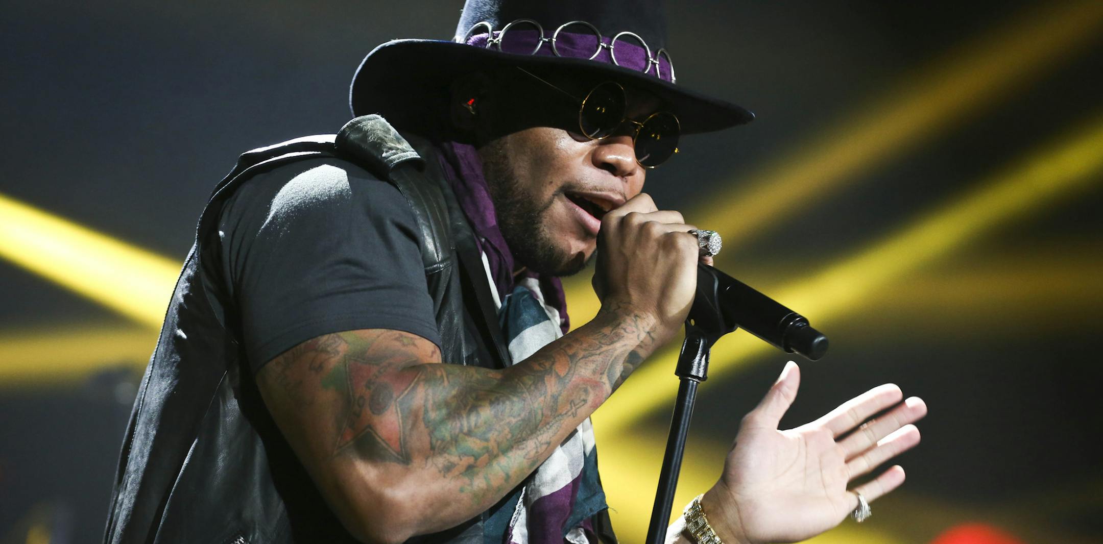 Flo Rida performed during KDWB's Jingle Ball at the Xcel Energy Center in St. Paul, Minn., on Tuesday, December 9, 2013. ] RENEE JONES SCHNEIDER • reneejones@startribune.com