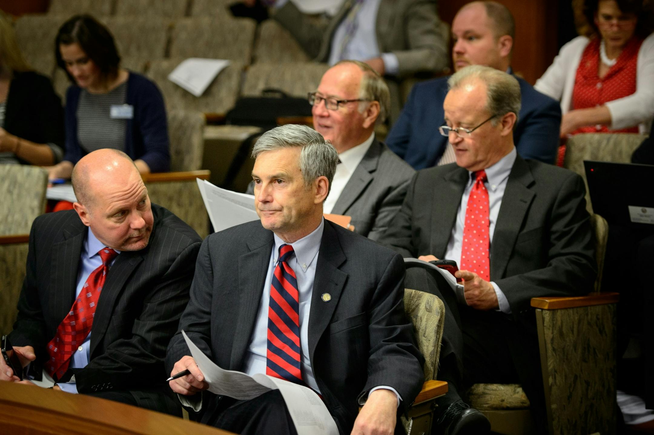 Republican Senators David Thompson, David Hann, David Senjem and Warren Limmer at the start of the session.