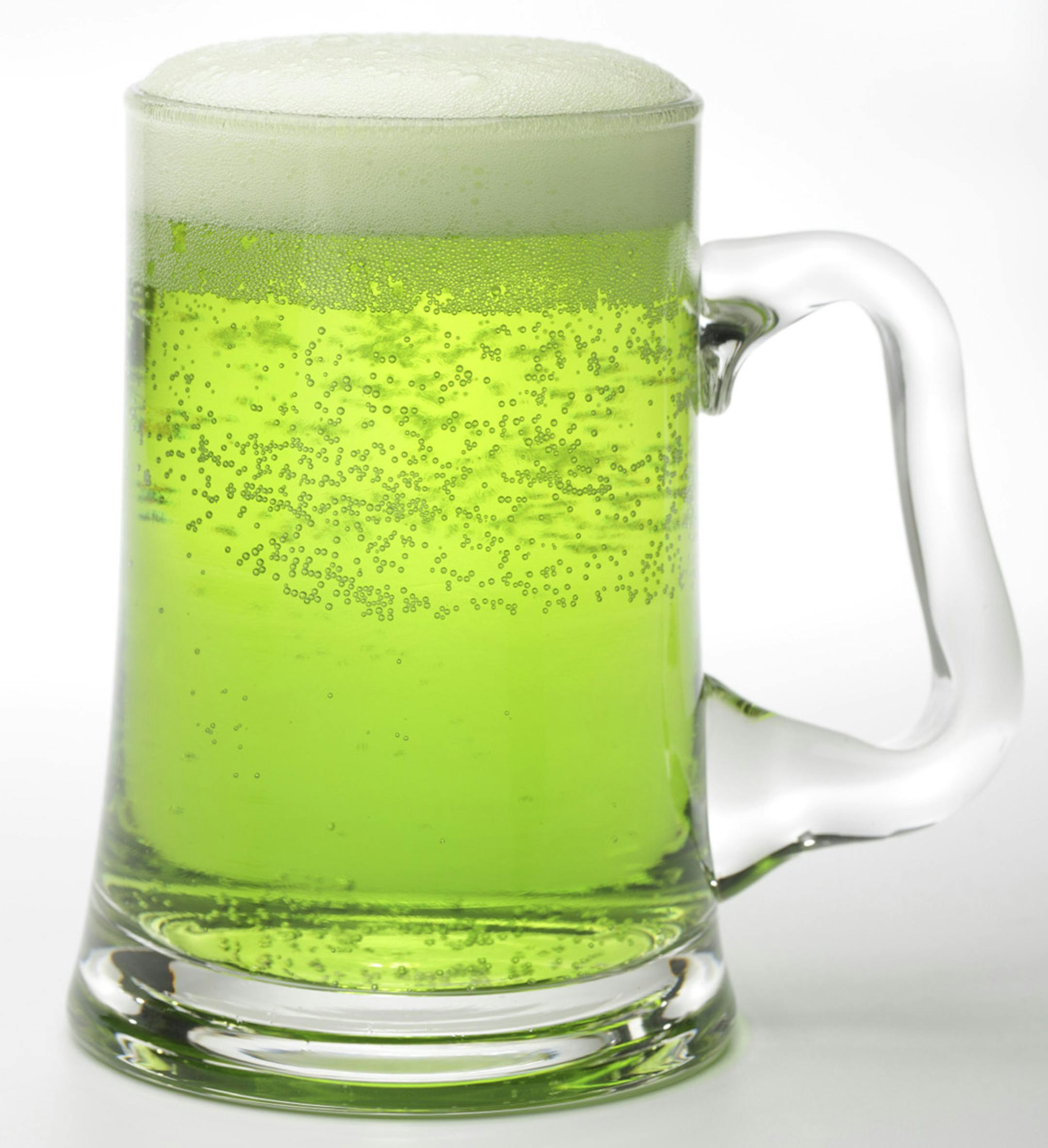 Glass of green beer