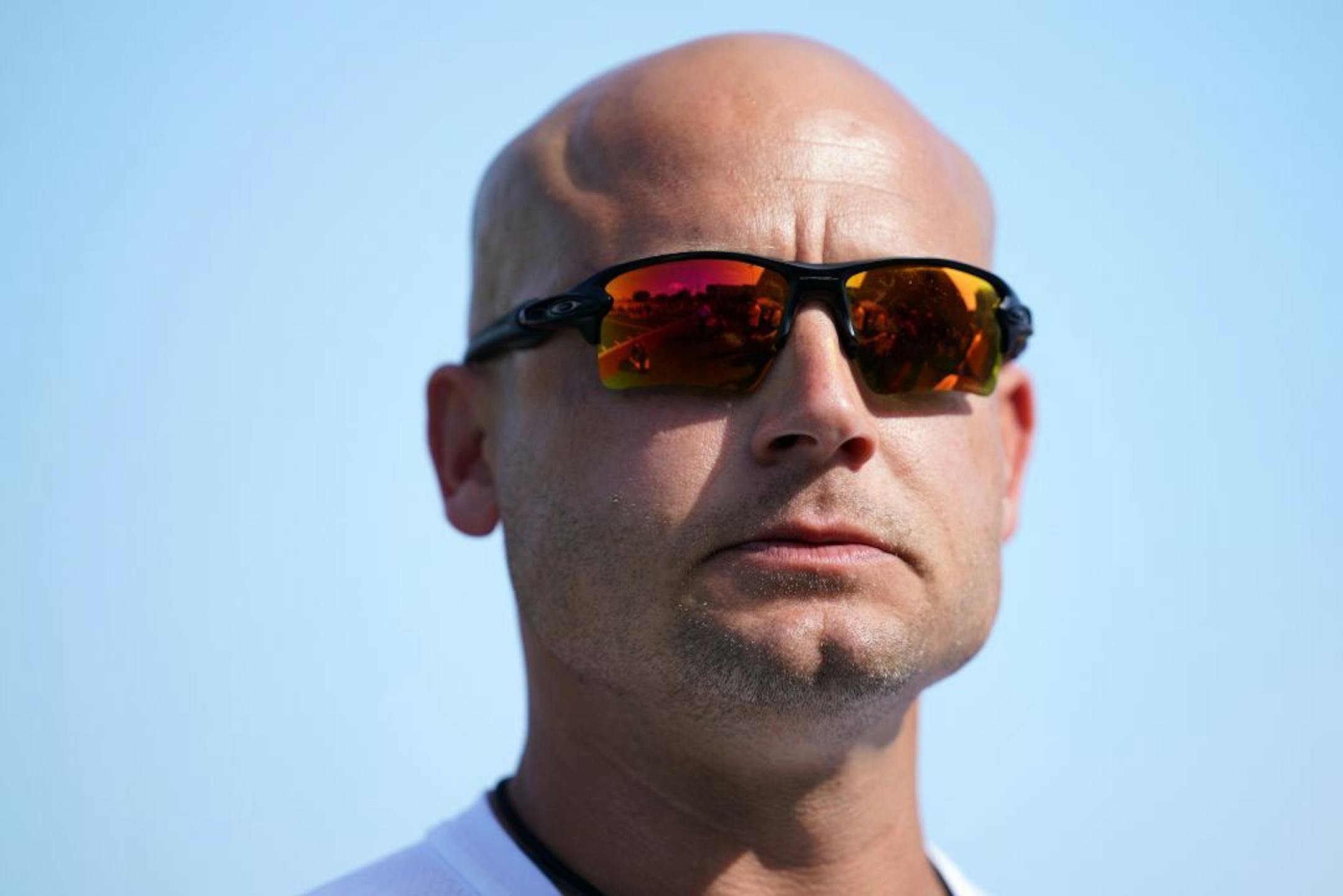Minnesota Golden Gophers head football coach P. J. Fleck watched over his team during practice Friday.