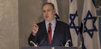 Israeli Prime Minister Benjamin Netanyahu speaks in the synagogue at the Yad Vashem Holocaust Memorial Museum, in Jerusalem, Thursday, Jan. 26, 2017. 