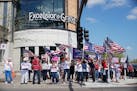 Trump Women 2020 Minnesota gathered in St. Louis Park and marched in support of Donald Trump on Tuesday, May 14, 2019.