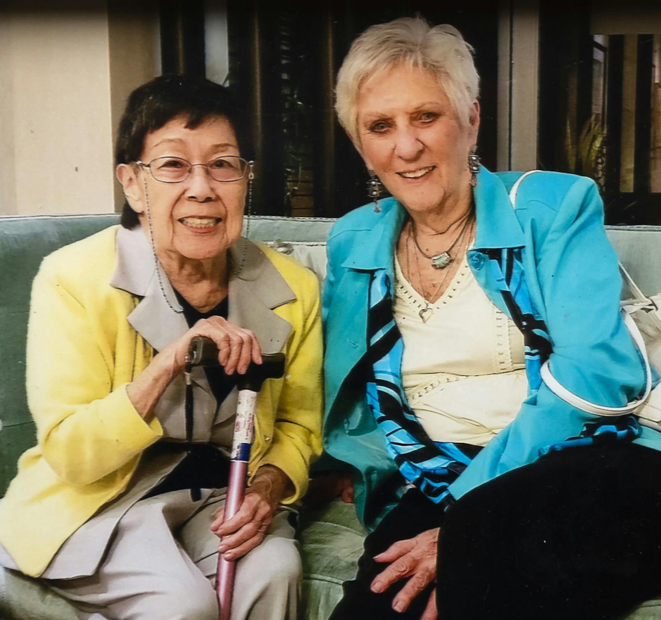 Reiko Nagumo and Mary Frances, reunited after 72 years, pose for a portrait in 2017 in San Francisco, Calif. on Monday Jan. 22, 2018. (Paul Kitagaki Jr./Sacramento Bee/TNS)