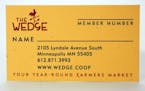 Wedge coop membership card