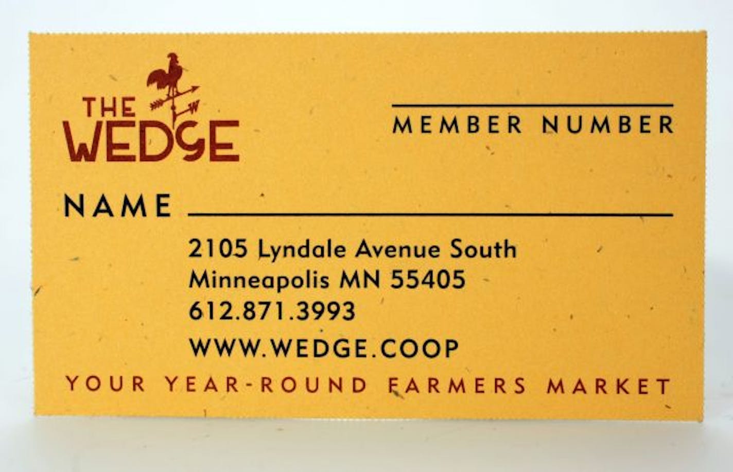 Wedge coop membership card