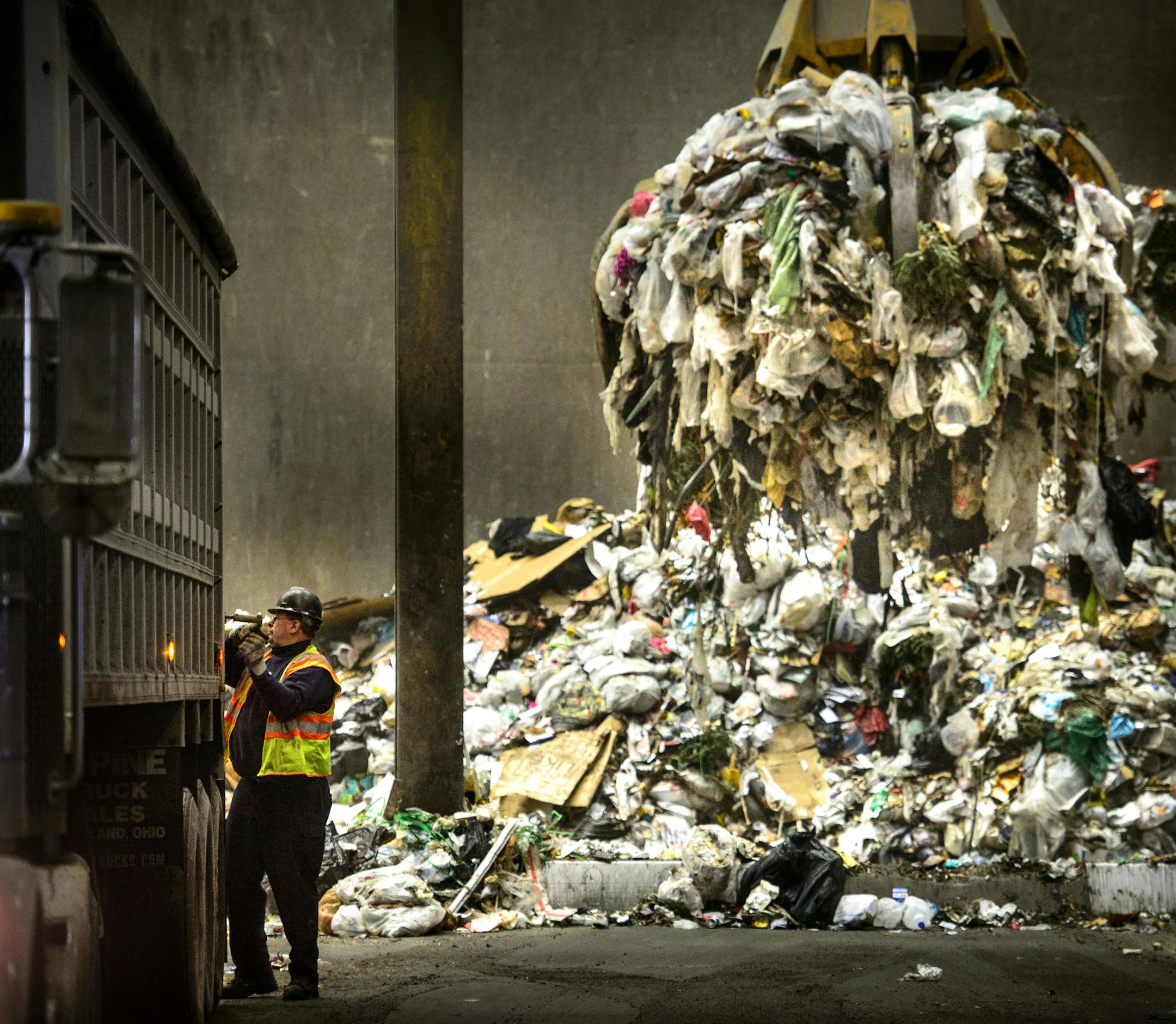 The Hennepin Energy Recovery Center (HERC) is a waste-to-energy facility that burns garbage to generate energy. Operators fluff the garbage to make it easier to burn. A public hearing Tuesday will explore the possibility of using beverage container deposits as a way to increase recycling. Monday, January 13, 2014 ] GLEN STUBBE * gstubbe@startribune.com