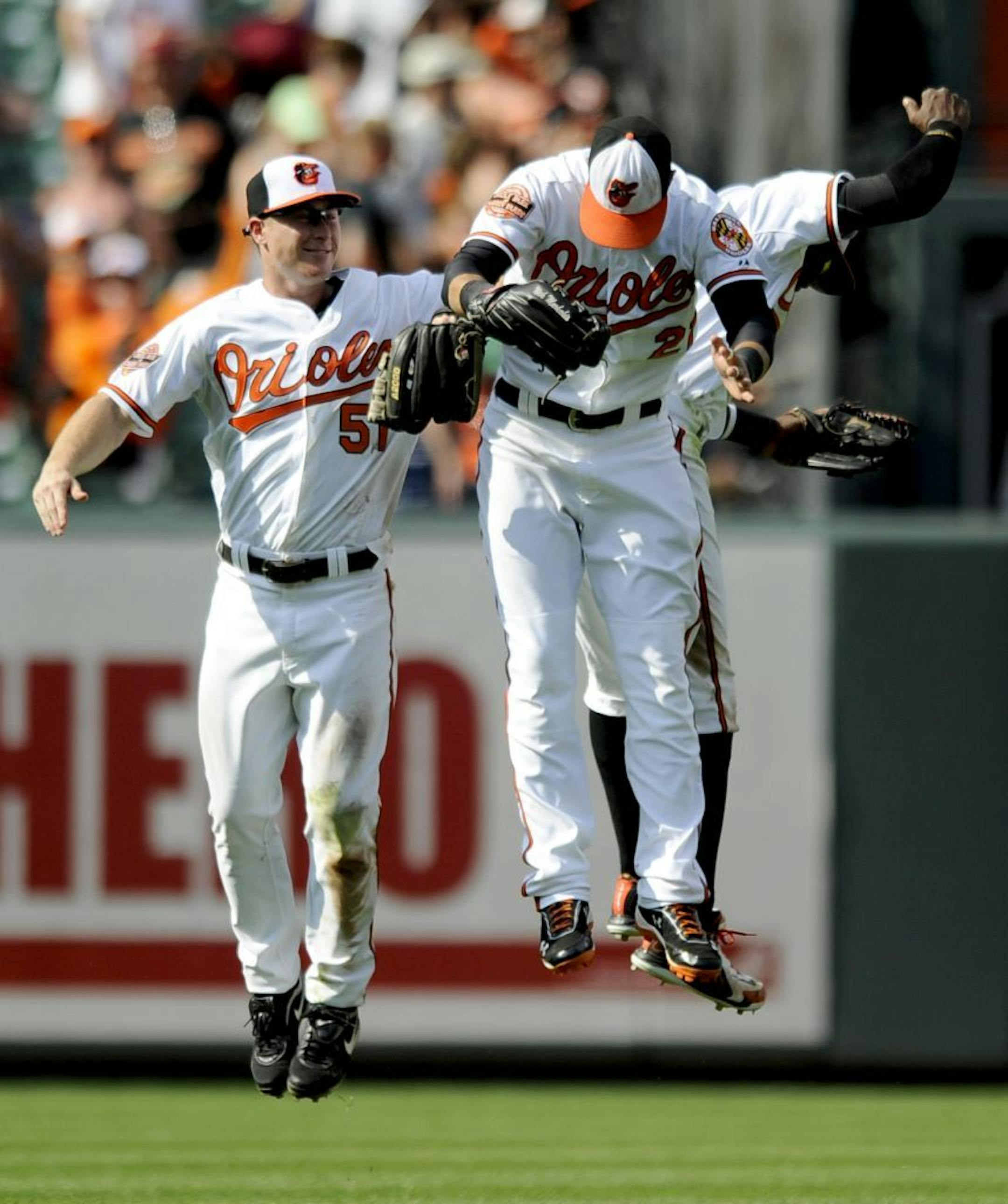 That's Lew Ford on the left with Adam Jones and Nick Markakis.