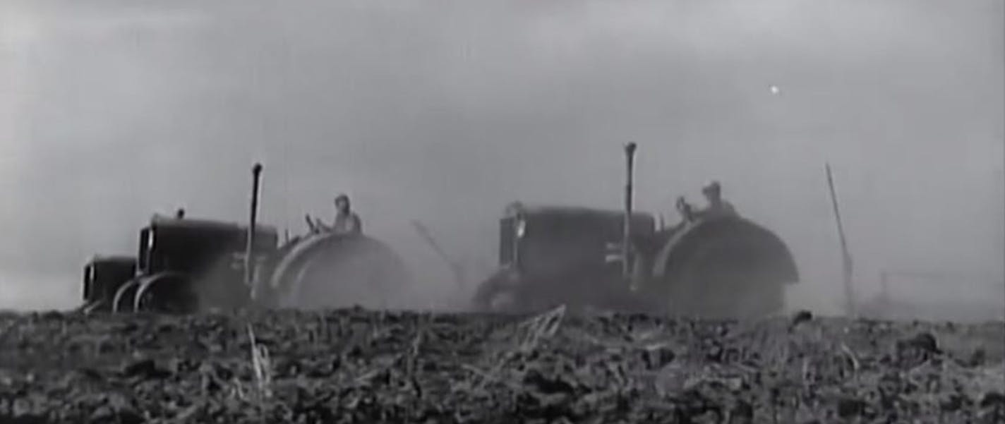 A scene from the 1936 documentary "The Plow That Broke the Plains." (Screen grab)