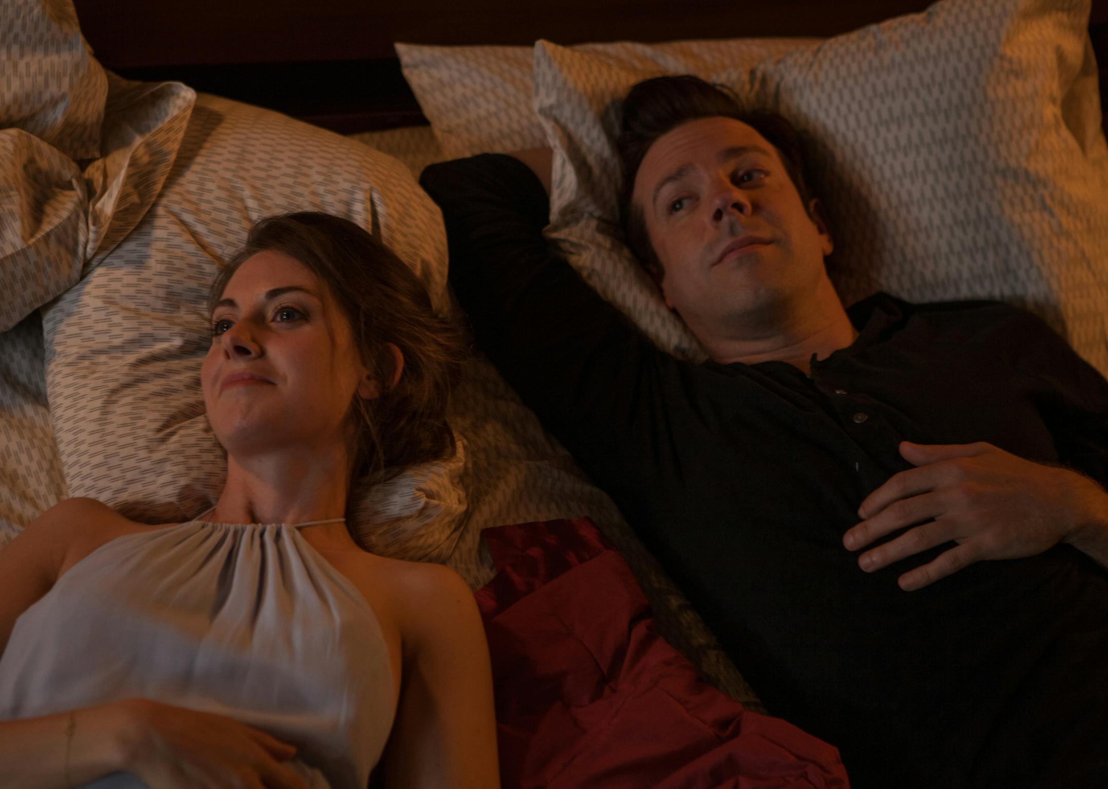 Lainey (Alison Brie) and Jake (Jason Sudeikis) in Leslye Headlandís film SLEEPING WITH OTHER PEOPLE. Courtesy of Linda K‰llÈrus. An IFC Films Release.