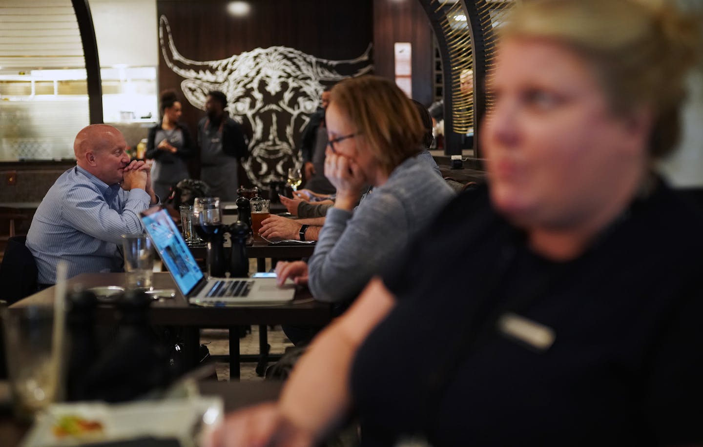 The Cook & The Ox has a snazzy interior] A full service restaurant from Jack Riebel (The Lexington, Butcher & the Boar) and a spectacular new foodcourt with more local offerings are some of the big food changes at MSP Airport.RICHARD TSONG-TAATARII &#xa5; richard.tsong-taatarii@startribune.com