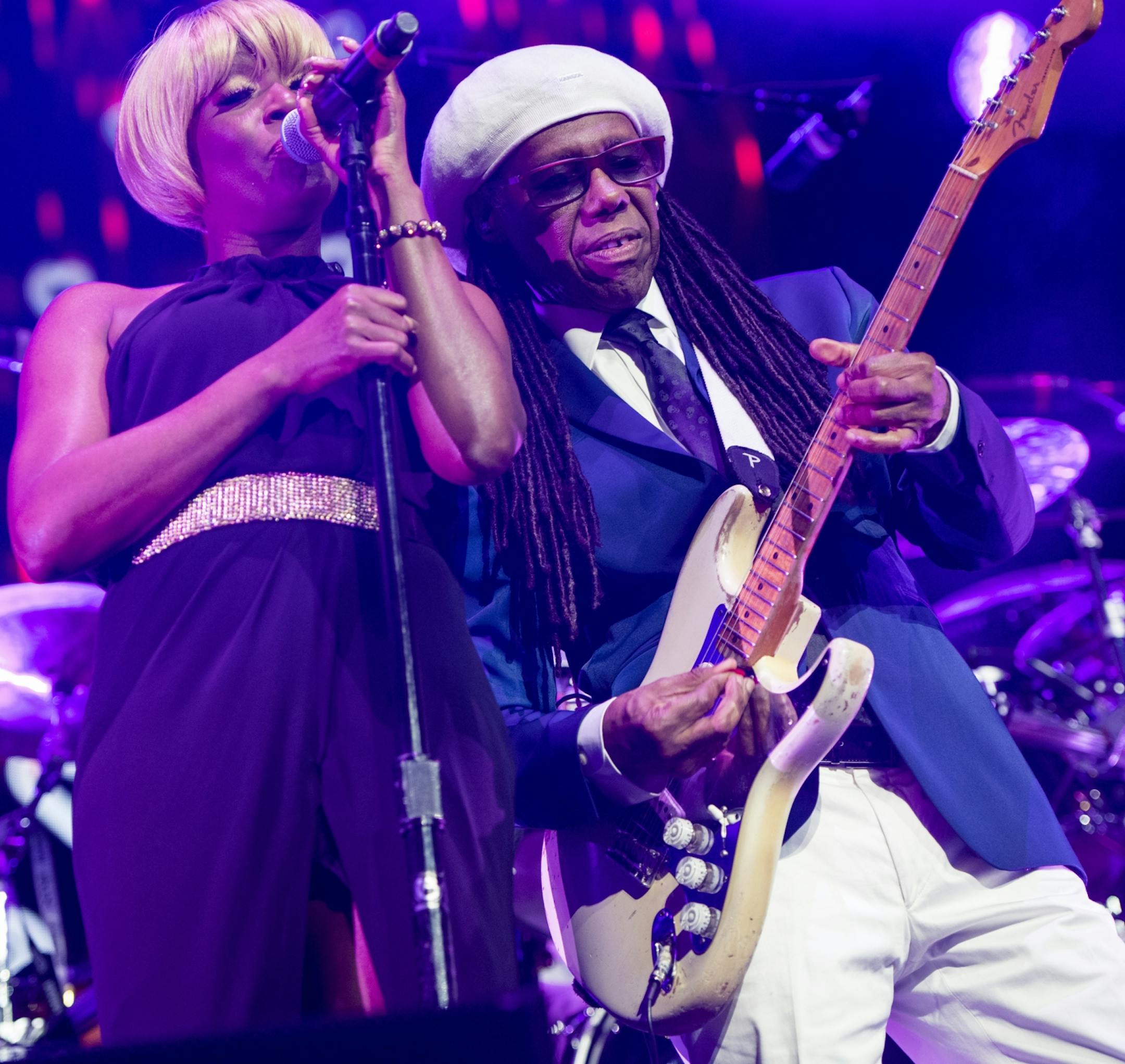 Chic, featuring Nile Rodgers, right, performed at the Xcel Energy Center on Saturday night.