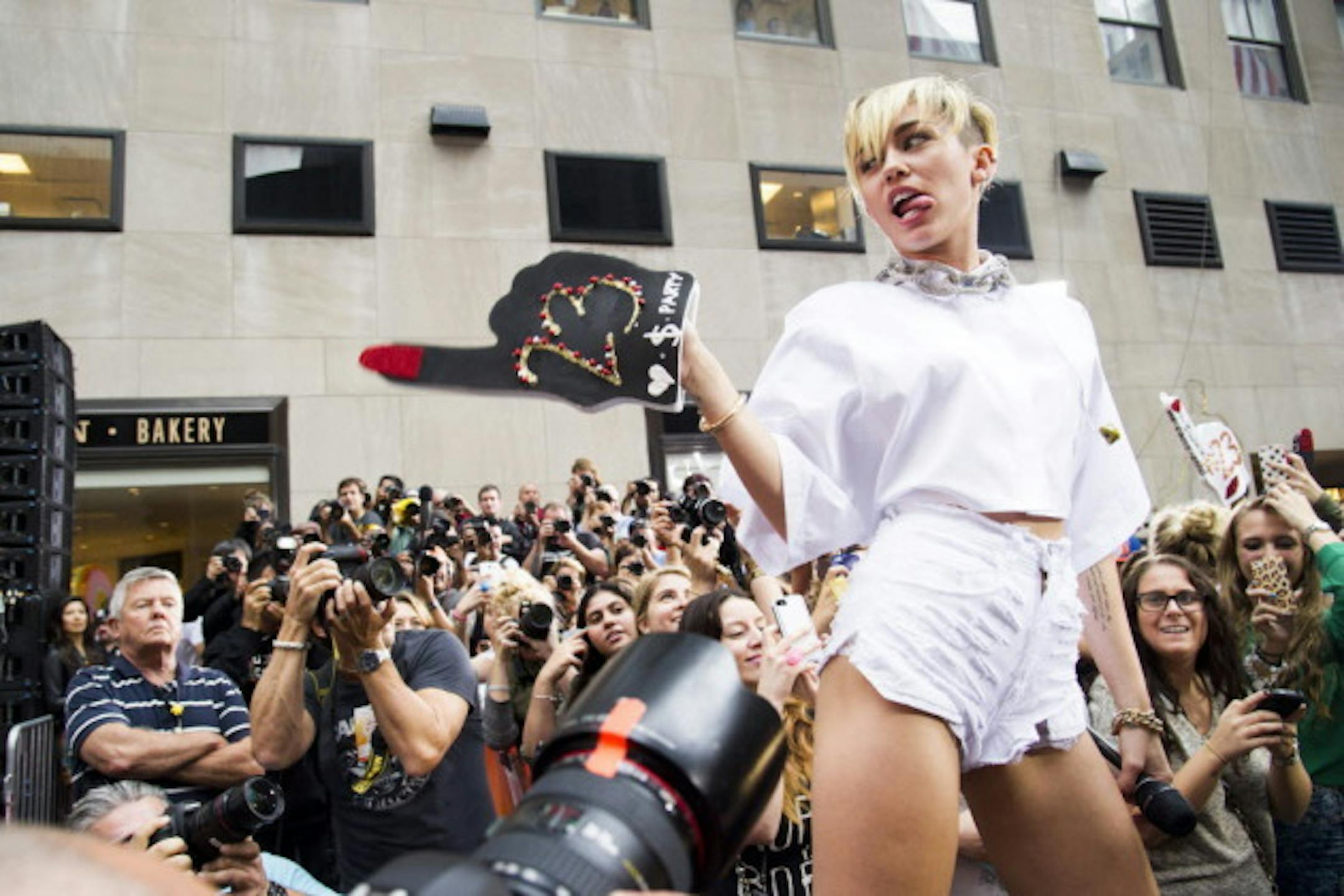 Miley Cyrus once again showed her great talent for sticking out her tongue NBC's "Today" show last month. / Charles Sykes, Invision/AP