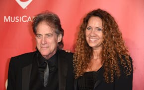 Richard Lewis and his wife Joyce Lapinsky at the MusiCares Person of the Year event in Los Angles in 2015.