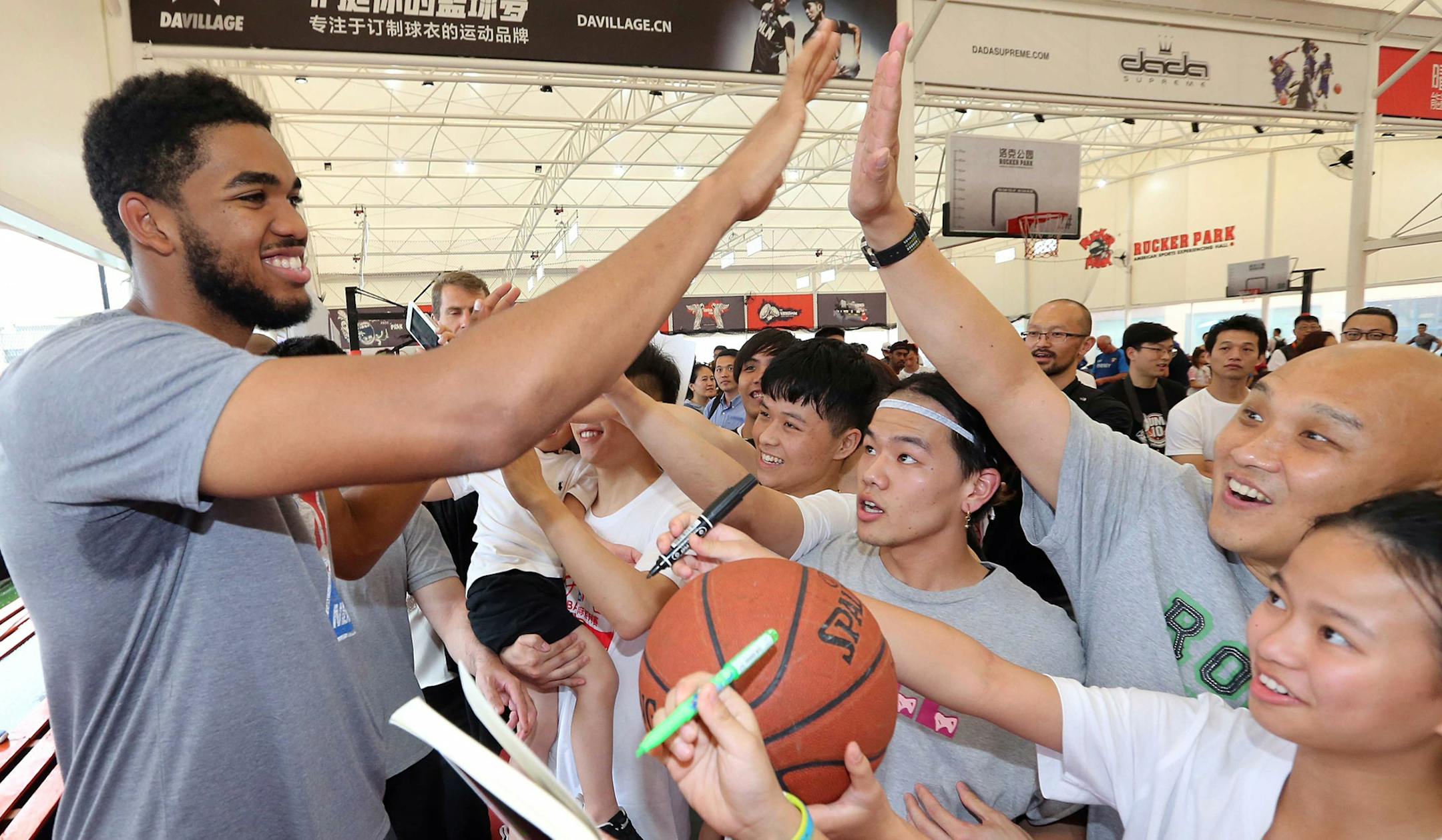 Karl-Anthony Towns in China. Photo courtesy of the NBA