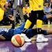 Lynx center Sylvia Fowles eyes the ball after turning it over to the Los Angeles Sparks in the second half
