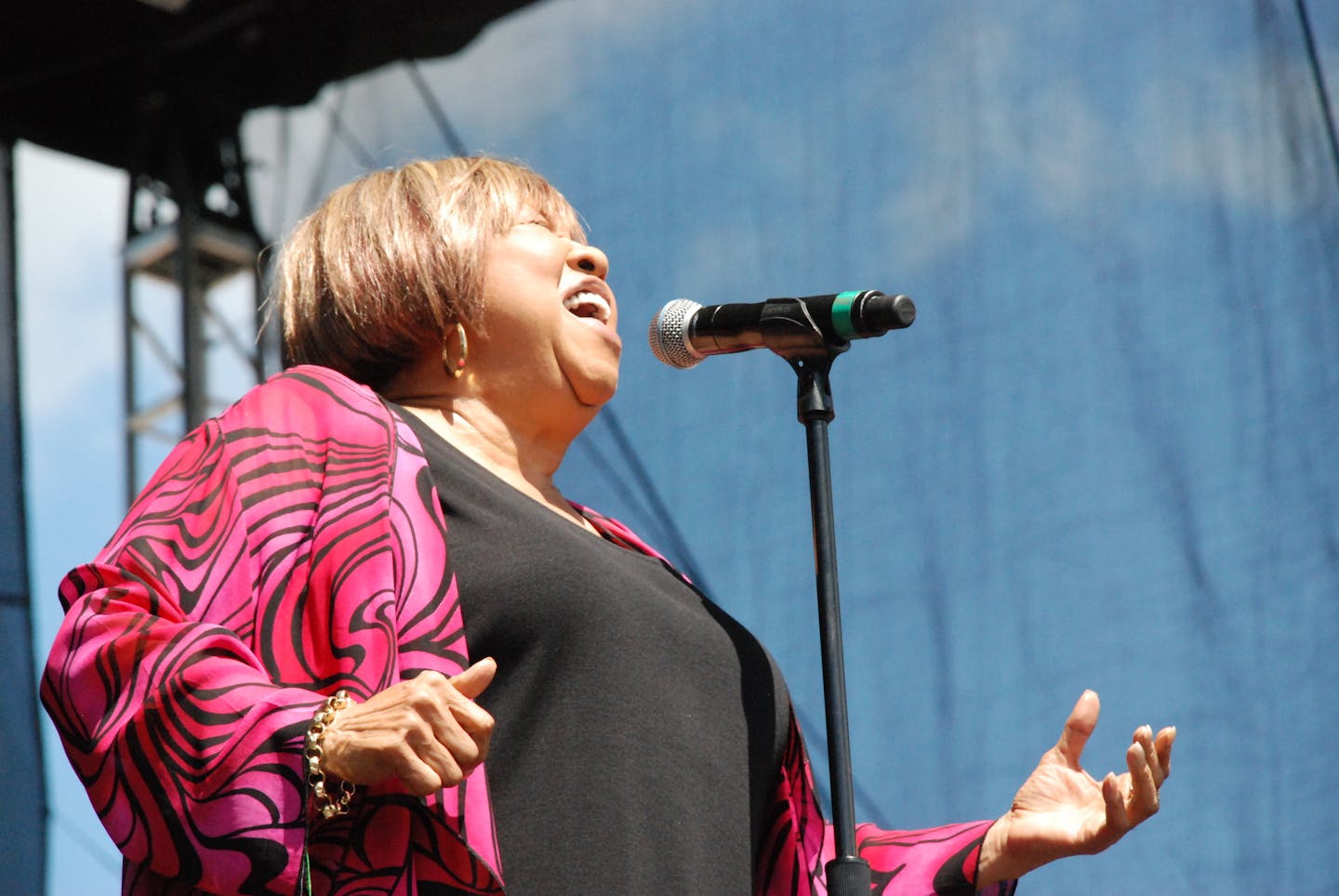 Mavis Staples was in a sunny mood as she took the stage, joking that the Eaux Claires fans were like "beautiful, sweet eclairs."