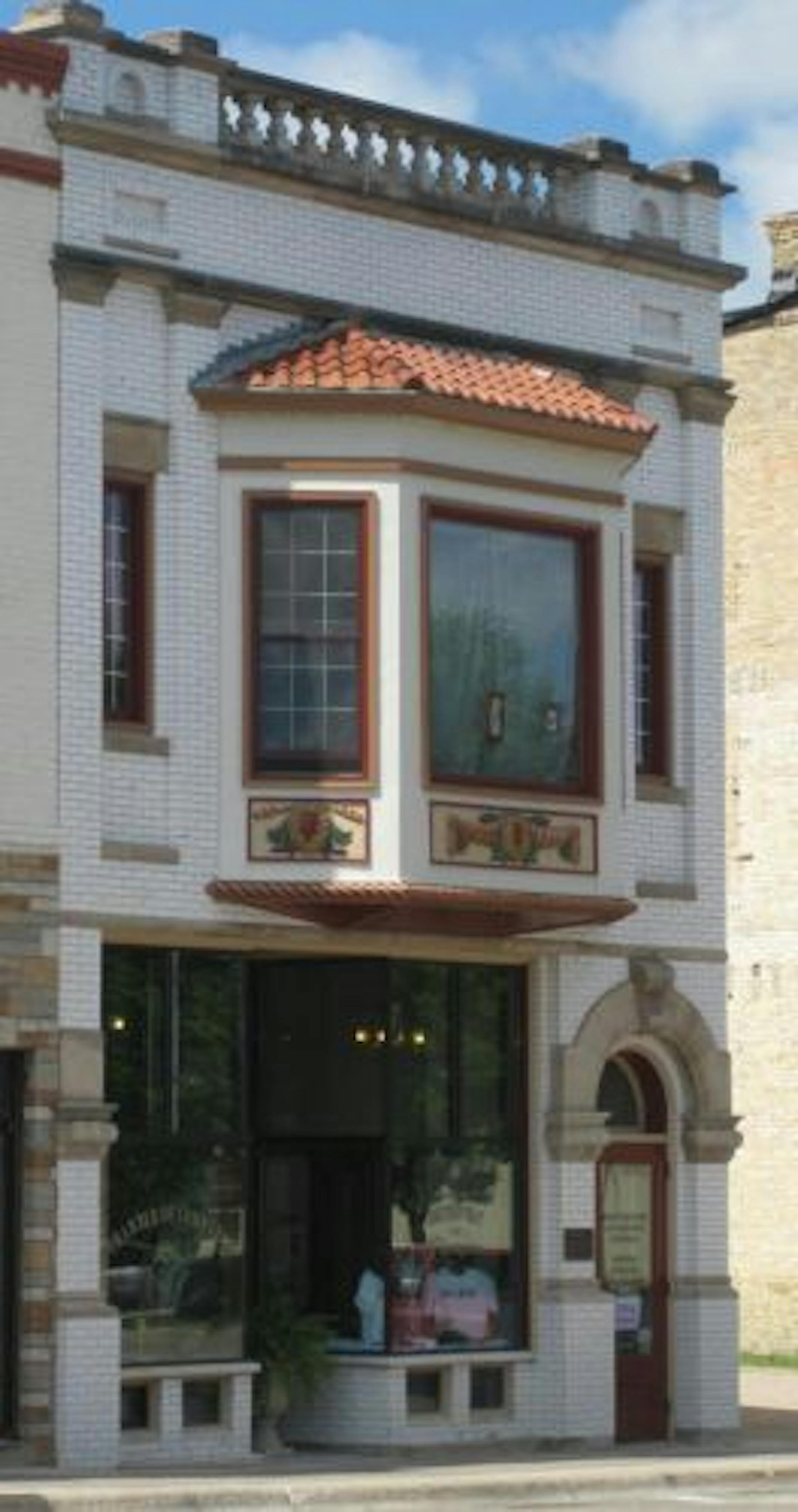 The two-story Morris building, a former jewelry store, is one of about 30 buildings located in the downtown's historic business district, which was placed on the National Register of Historic Places in 1984.