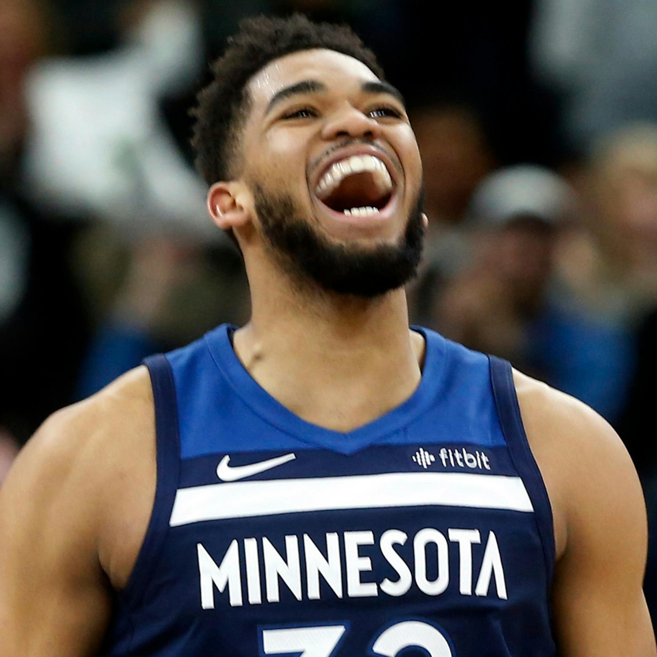 Minnesota Timberwolves' Karl-anthony Towns plays against the Houston Rockets in the first half during Game 3 of an NBA basketball first round playoff series Saturday, April 21, 2018, in Minneapolis. (AP Photo/Jim Mone) ORG XMIT: MNJM10