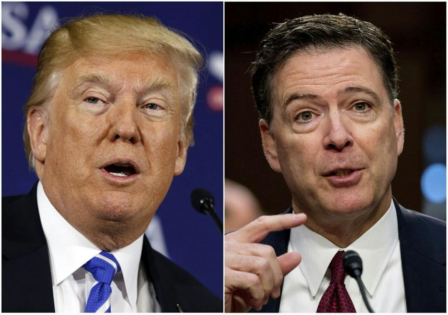 President Donald Trump and former FBI director James Comey.