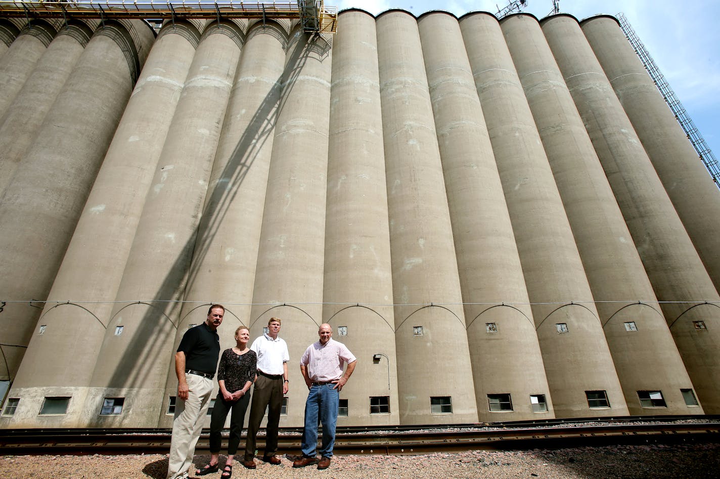 Left to Right: Gary Lee (CEO), Molly Bremer (Operations Manager), Jeff Taylor (CFO) and Jesse Theis (COO) of Rahr Malting, now the country's largest ingredient supplier to the fast-growing microbrewing industry. Over the years the company has had a big economic and civic impact on the community. Shakopee, MN on August 15, 2013. ] JOELKOYAMA&#x201a;&#xc4;&#xa2;joel koyama@startribune As Datacard gets ready to move to Shakopee we take a look at what it means to have a world headquarters in your ci