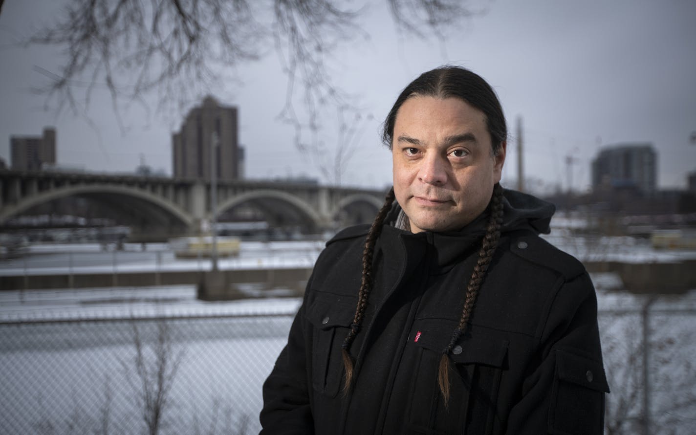 Sean Sherman poses for a photo on West River Parkway in downtown Minneapolis. ] LEILA NAVIDI &#x2022; leila.navidi@startribune.com BACKGROUND INFORMATION: Sean Sherman poses for a photo near the site where his new restaurant is being built on West River Parkway in downtown Minneapolis on Thursday, December 13, 2018.