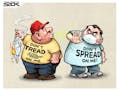 Sack cartoon: Don't spread on me