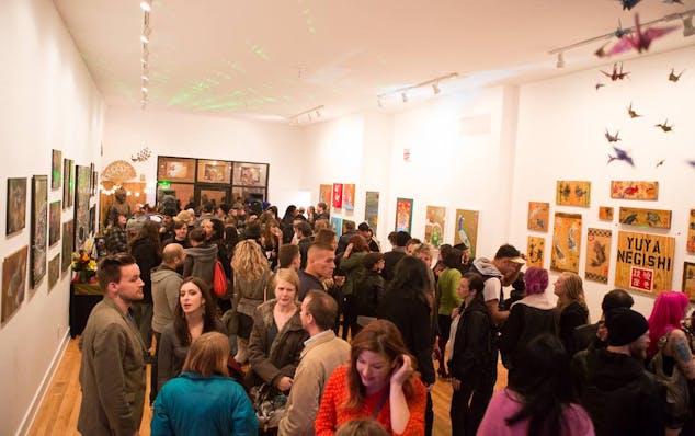 An art opening at Gamut Gallery.