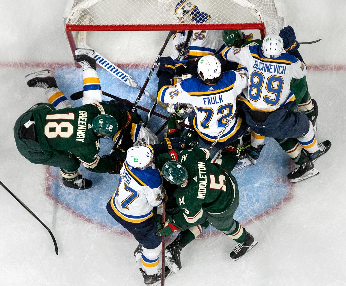 Blues shut down Wild offense take 4 0 victory in Game 1 of NHL