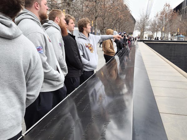 The Gophers football team visited the National September 11 Memorial & Museum in New York on Dec. 27 last year, two days before the Pinstripe Bowl aga
