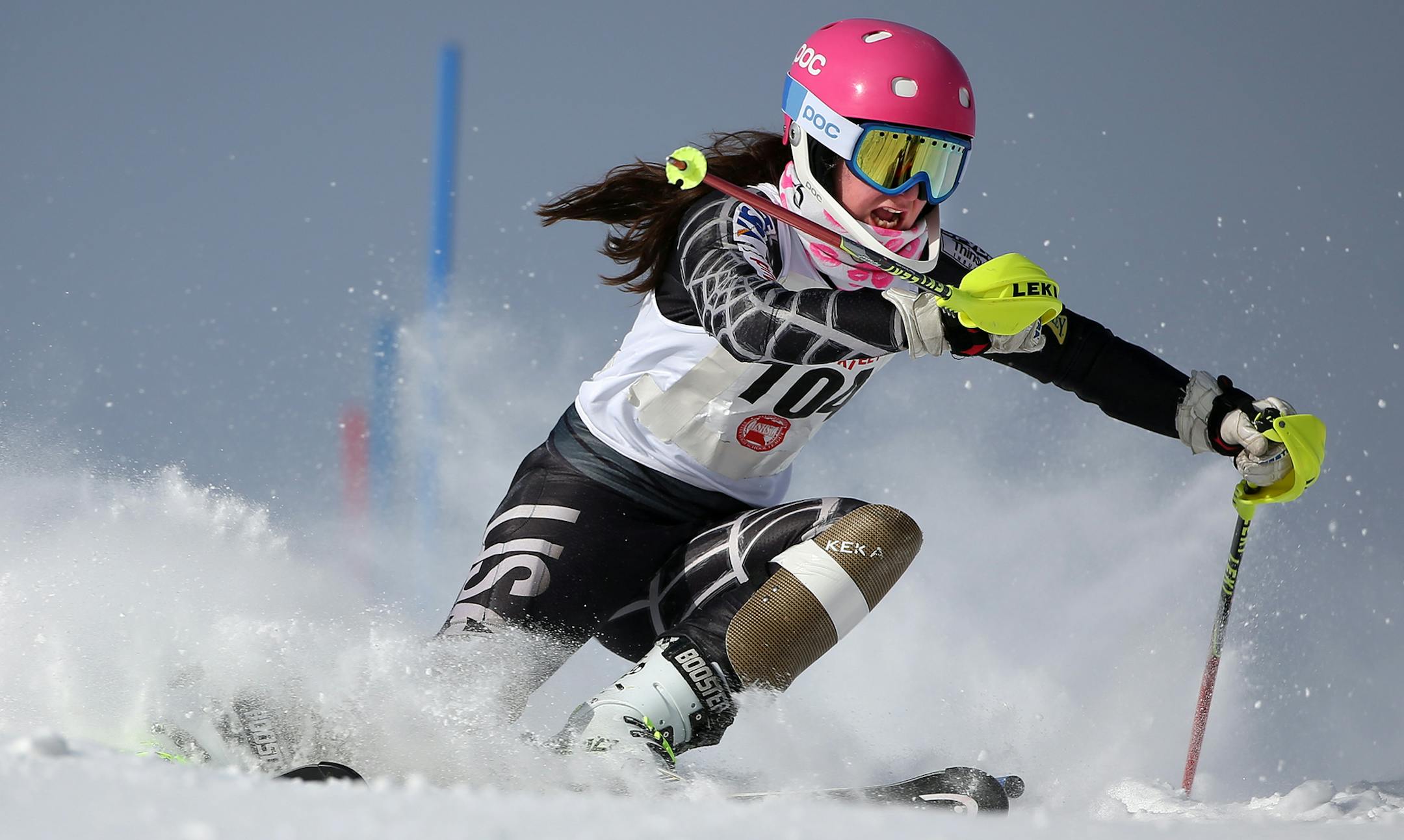 Kate Hanson of Rochester Century takes her first run during the Alpine State Ski Meet in Biwabik on Wednesday, February 11, 2015. ] LEILA NAVIDI leila.navidi@startribune.com /