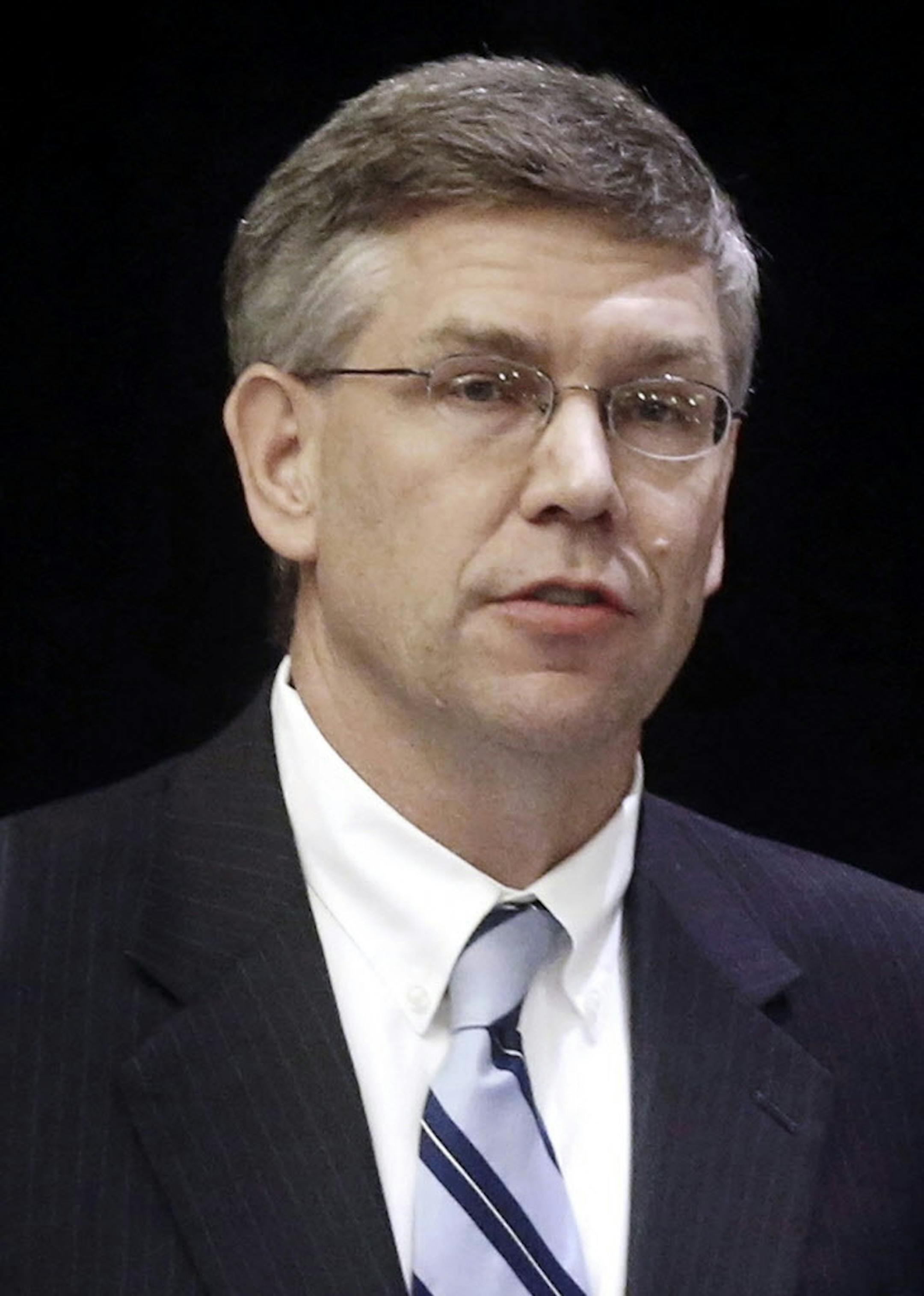 FILE - In this Aug. 17, 2016 file photo, Republican Rep. Erik Paulsen takes part in a debate in Minnetonka, Minn. Paulsen will face state Rep. Terri Bonoff in Minnesota's 3rd Congressional District race. (AP Photo/Jim Mone,File) ORG XMIT: MIN2016110821481856