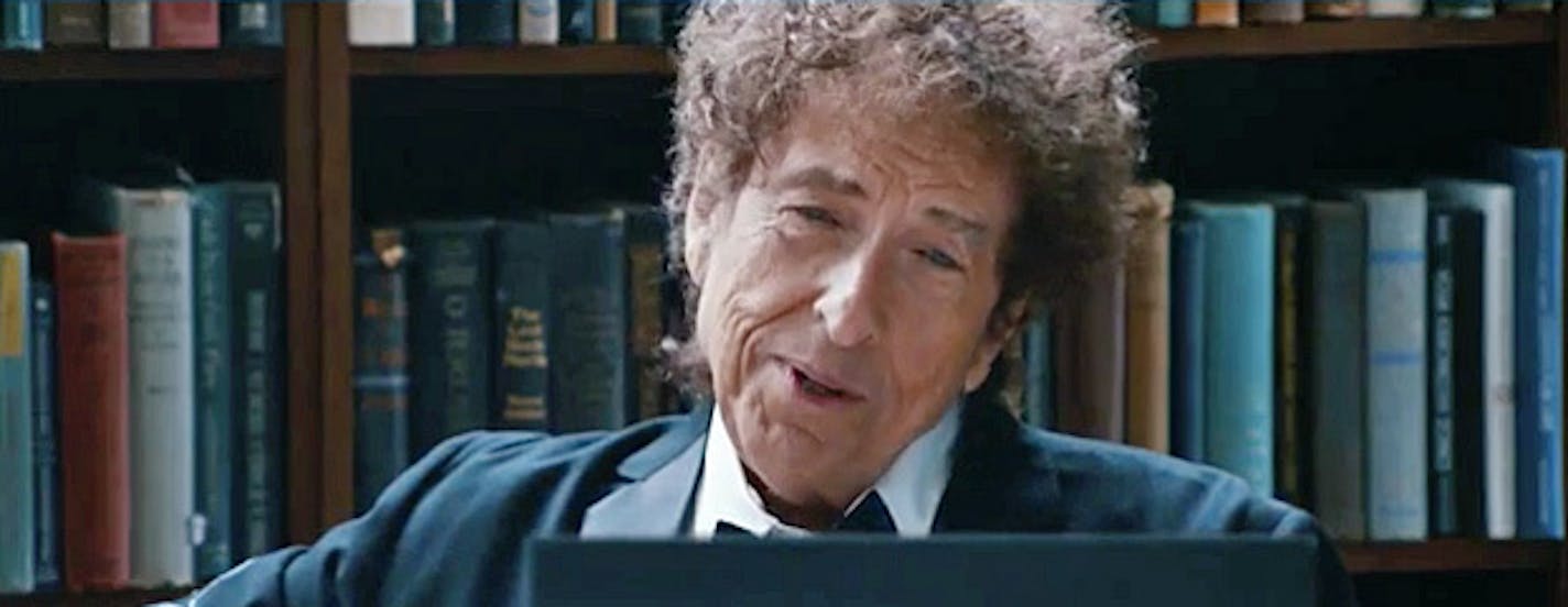 Bob Dylan appears in an IBM commercial. Bob Dylan is part of IBM&#xed;s &#xec;Era of Cognitive Business&#xee; campaign. Credit: Courtesy IBM