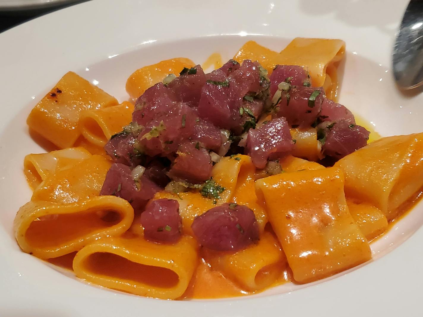 Calamarata with Raw Tuna at Bar La Grassa