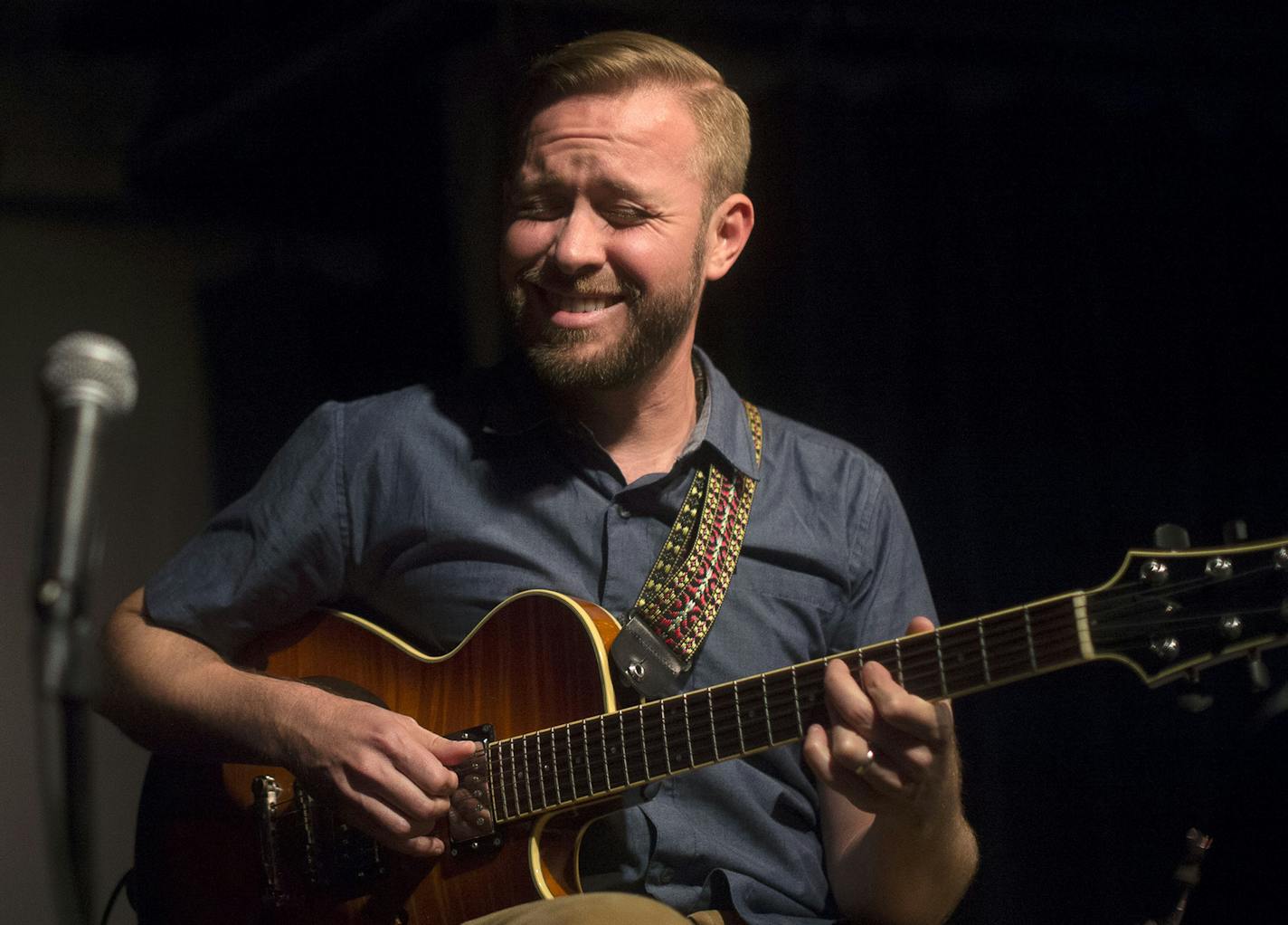 Zacc Harris, of Minneapolis, played the guitar at Vieux Carre, a new jazz club in St. Paul Minn., on Friday July 24, 2015. ] RACHEL WOOLF &#xb7; rachel.woolf@startribune.com