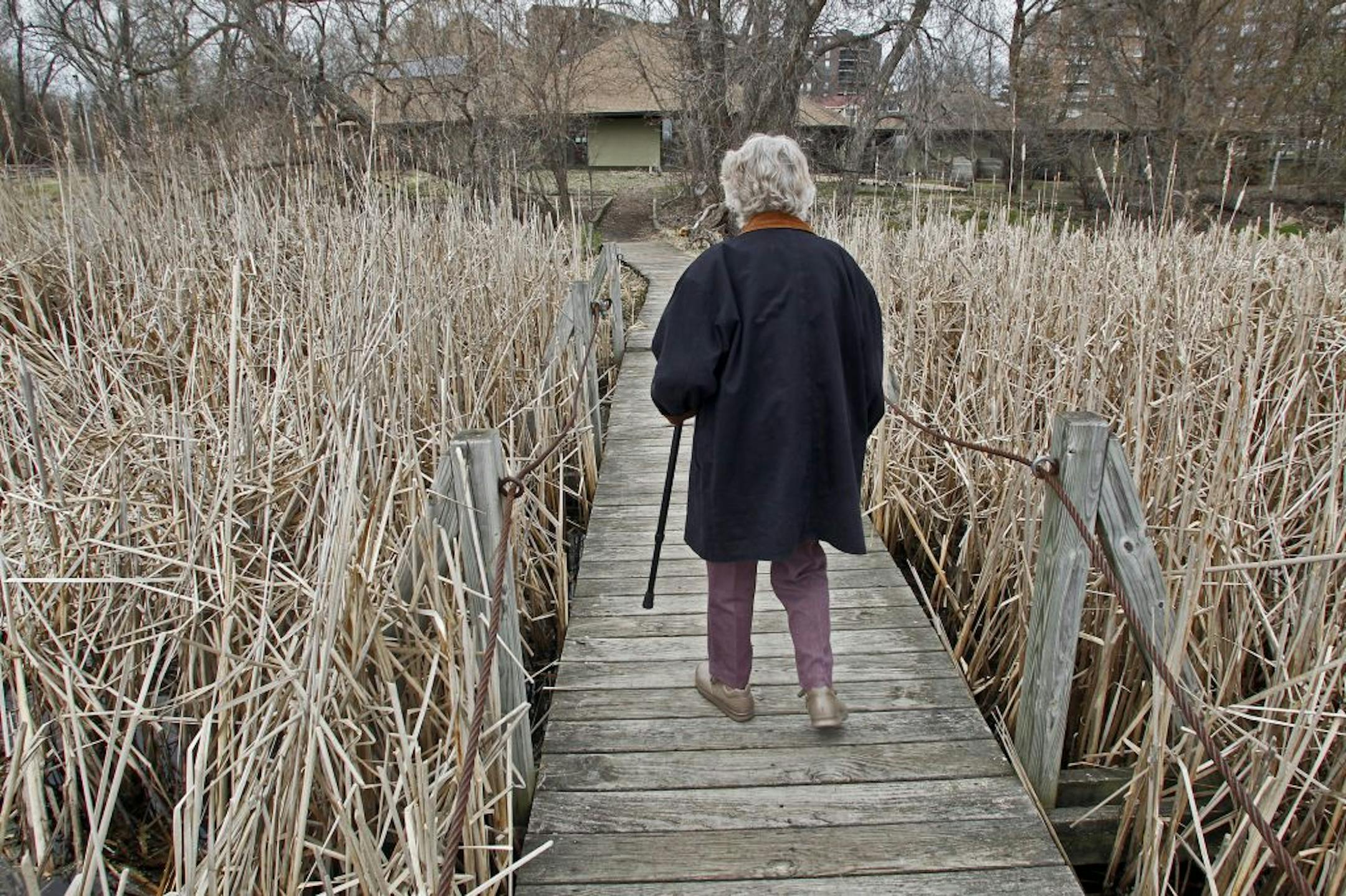 Emily Day walked a dock at Wood Lake Nature Center in Richfield.