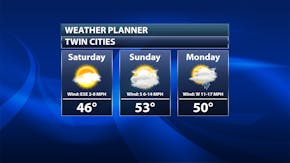 Clouds decrease Saturday, with rain chances Sunday night Into Monday morning