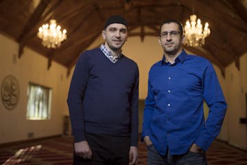 Imam Jasmin Suljkanovic left and Enes Gluhic posed for a portrait at the Islamic Community of Bosniaks in Minnesota Wednesday January 18, 2017 in Minn