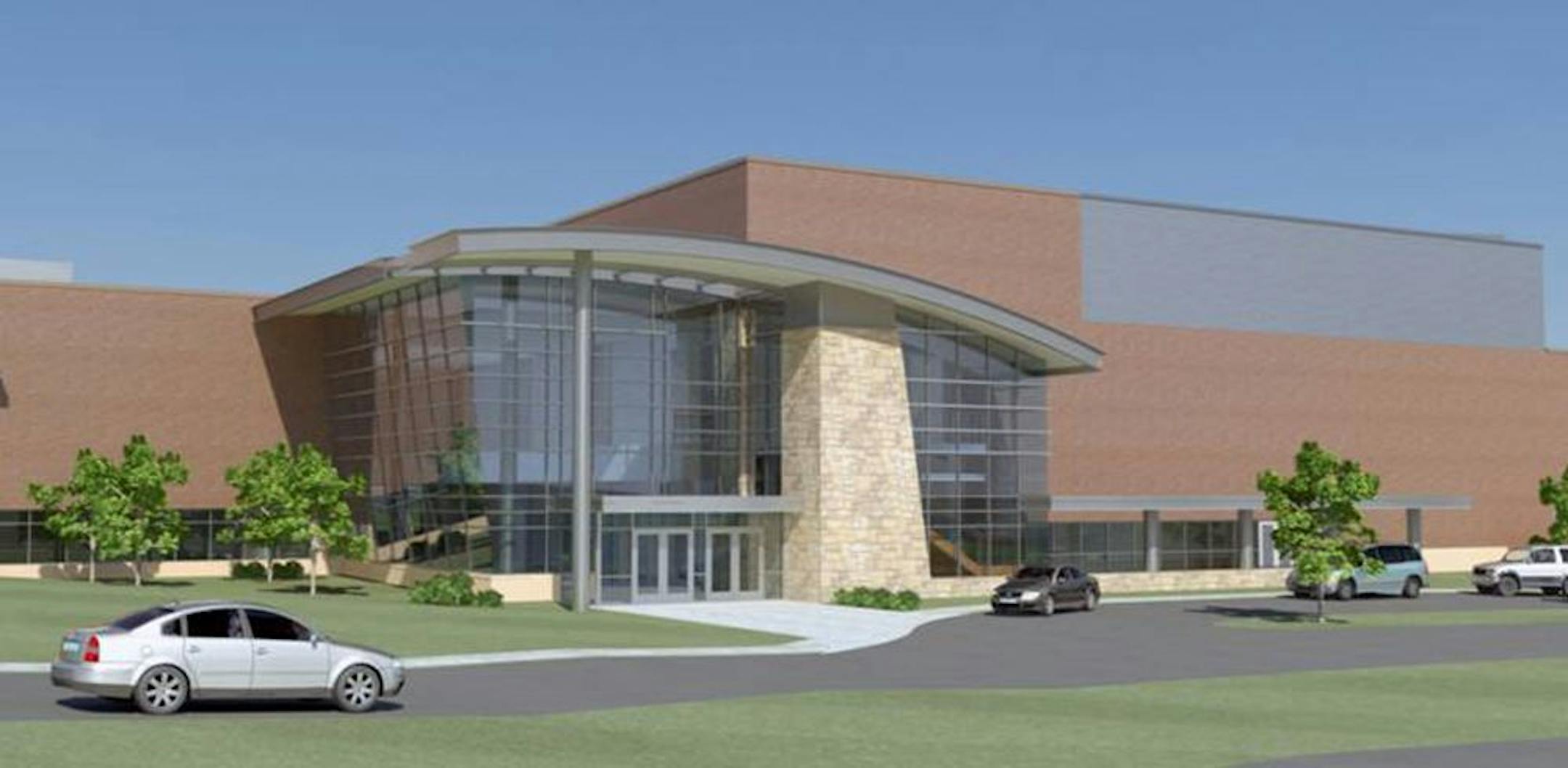 Rendering of main entrance to Woodbury Eaglebrook Church