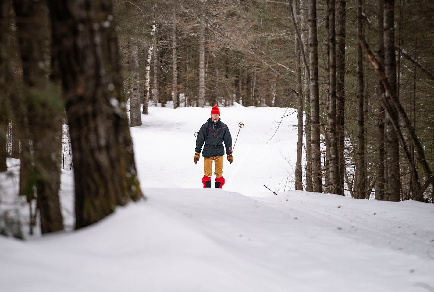 Lee Cohen skied on the Korkki Nordic ski trails on January 3, 2020. He has been skiing on the trails since 1980 when they were first opened to the public and is personal friends with Mark Helmer and Craig Brown. ] ALEX KORMANN • alex.kormann@startribune.com The Korkki Nordic Center in Duluth, MN is a hidden gem of Nordic ski trails that was previous only open to professional racers before it was opened to the public in 1980. While not being a widely known trail, Korkki has a loyal community of l