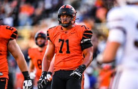 Former DeLaSalle standout Jalen Travis is a rock, a big one, on the Princeton offensive line.