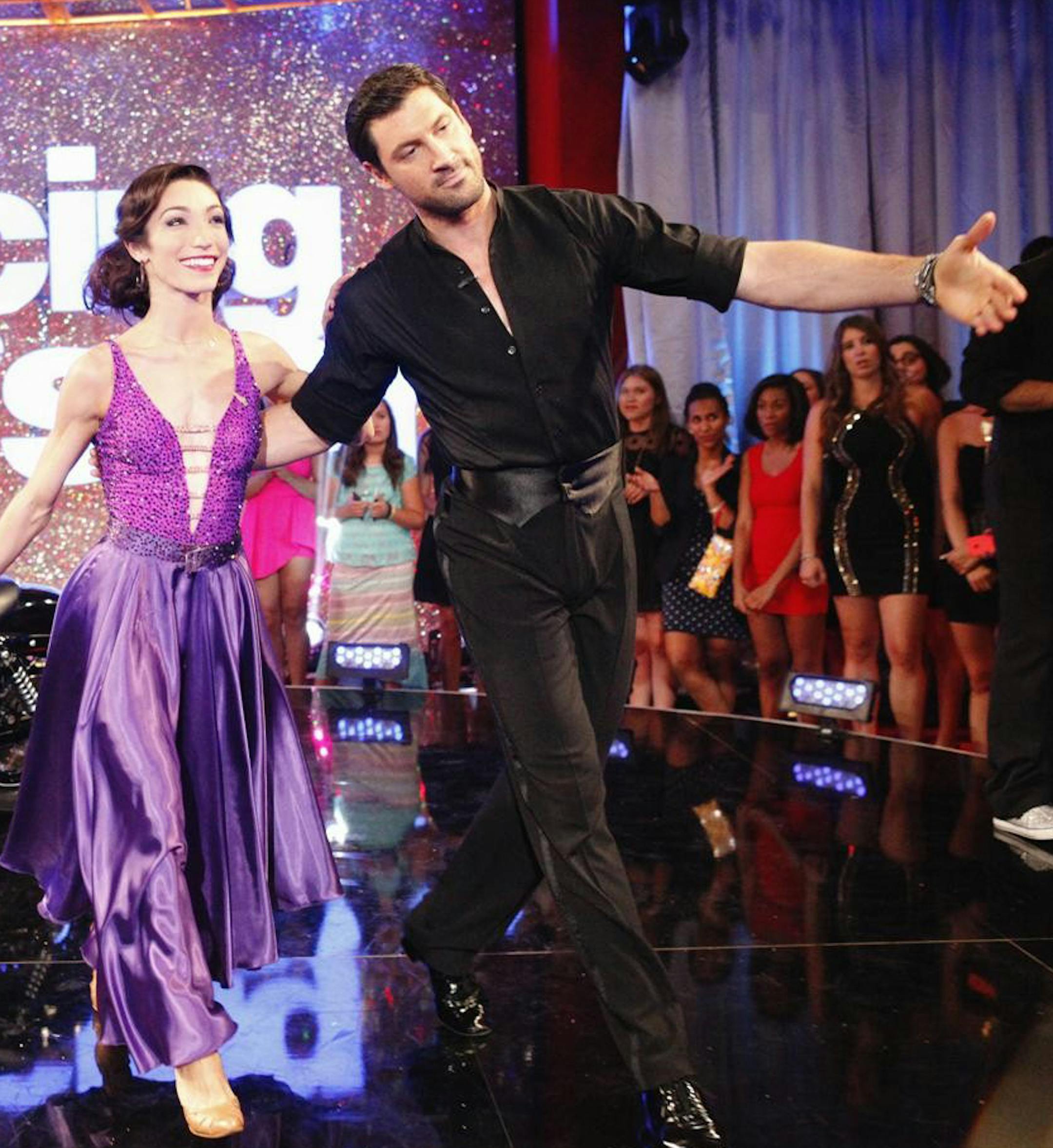 DANCING WITH THE STARS - "Episode 1810A" - In the two-hour Season Finale on TUESDAY, MAY 20 (9:00-11:00 p.m., ET) the show began with a high-energy performance featuring a reunion of all 12 of this season's couples as well as the judges. (ABC/Kelsey McNeal) MERYL DAVIS, MAKSIM CHMERKOVSKIY