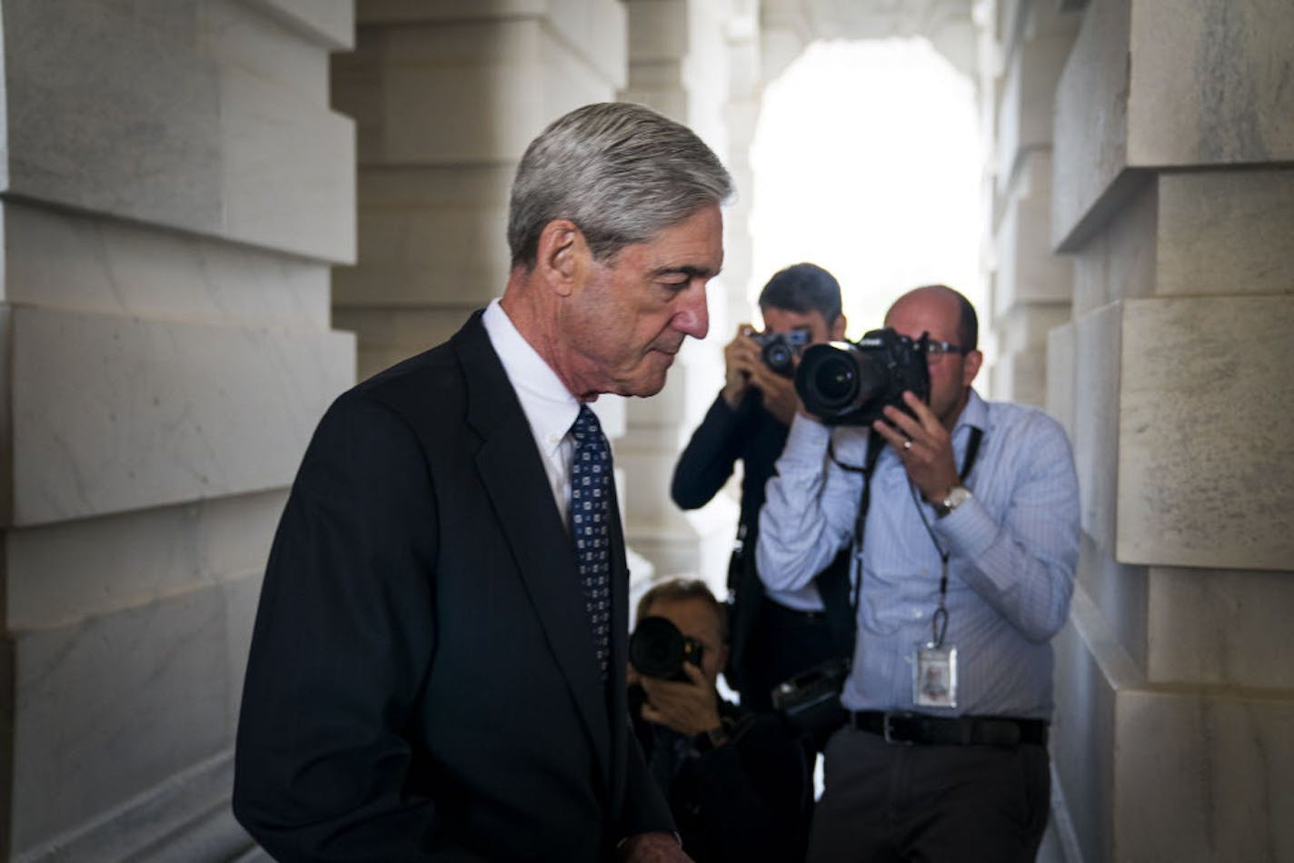 Robert Mueller, the former FBI director and special counsel leading the Russia investigation, leaves after closed meetings with the Senate Judiciary Committee on Capitol Hill in Washington, June 21, 2017. (Doug Mills/The New York Times)