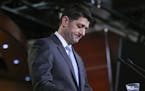 House Speaker Paul Ryan of Wis., pauses as he speaks to the media during a news conference, Thursday, Feb. 15, 2018, on Capitol Hill in Washington. (A
